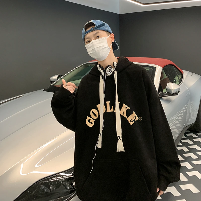 GODLIKE/古莱登麂皮绒卫衣宽松青少年韩版套头oversize创意