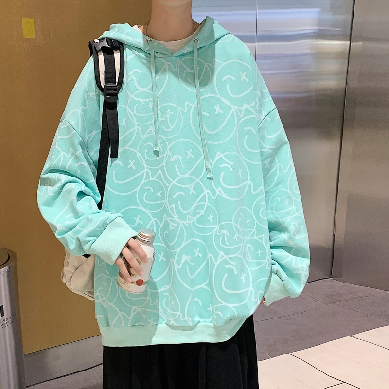 GODLIKE/古莱登秋季卫衣韩版套头休闲ins 男女连帽卫衣 笑脸印花
