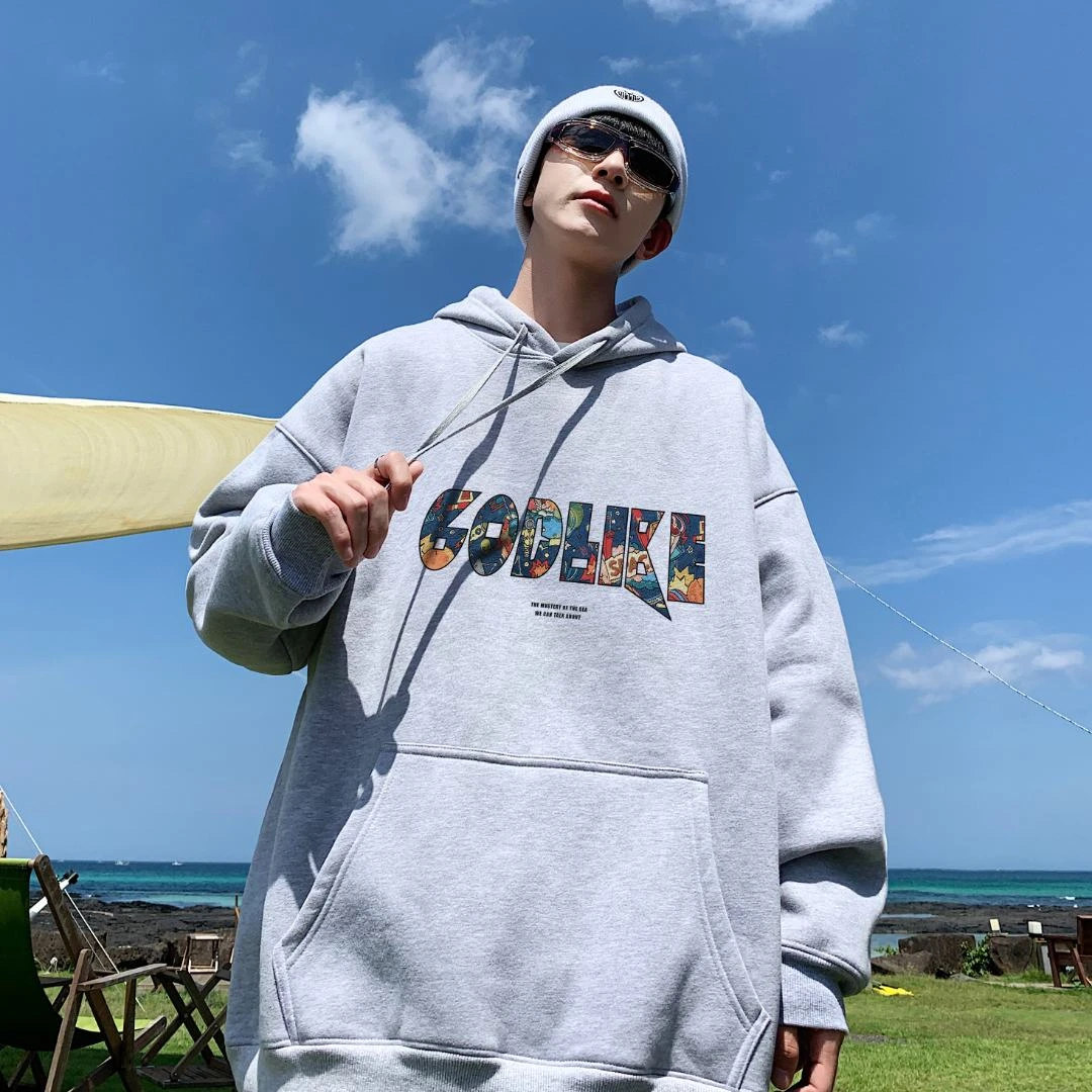 GODLIKE/秋季卫衣男潮牌大码休闲百搭套头连帽外套 国潮印花男女