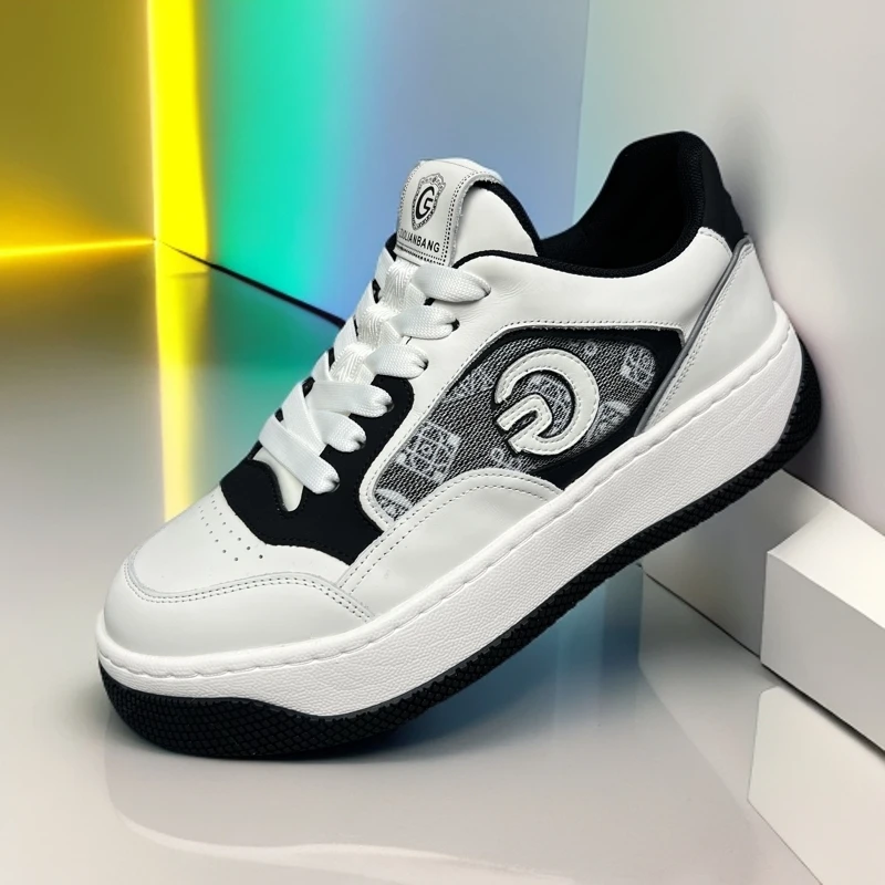 新款男士真皮板鞋低帮舒适软底时尚潮流百搭鞋休闲板鞋23311