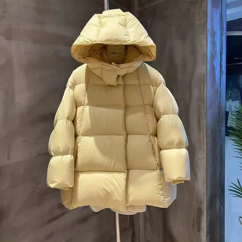 茧型泡芙羽绒服女短款冬新高级感连帽加厚保暖外套YY360