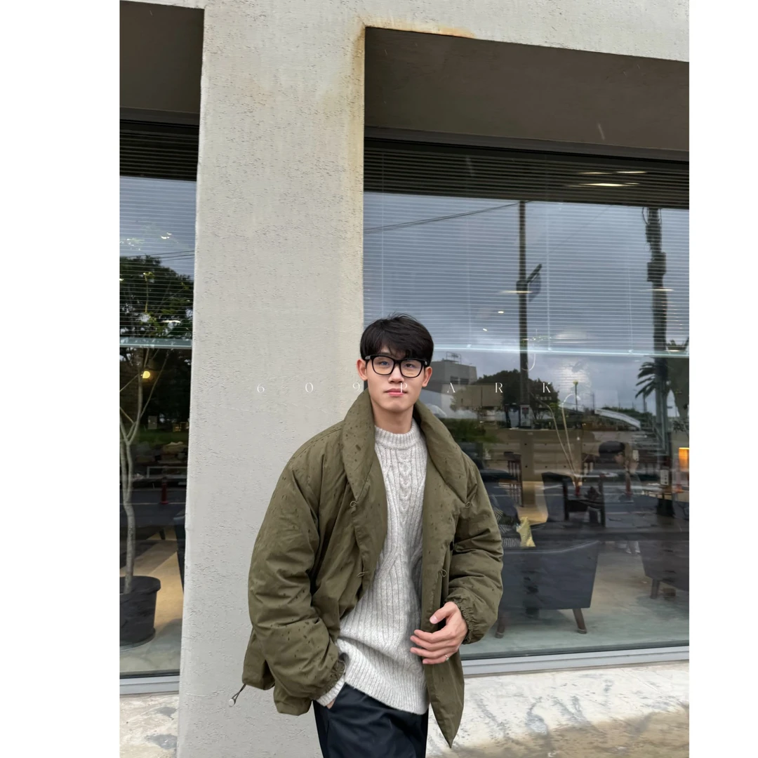 609PARK lem家自留款 经典斜门襟立领纽扣羽绒服ST1023