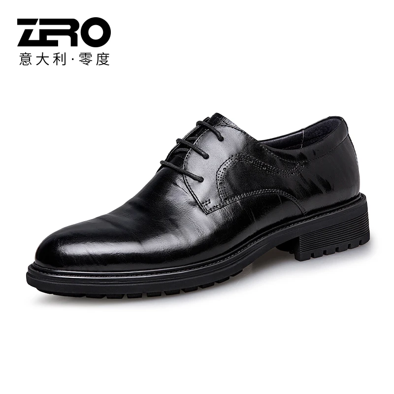【零度雅士】男鞋时尚正装皮鞋轻奢布洛克雕花宽脚大头皮鞋男士婚鞋
