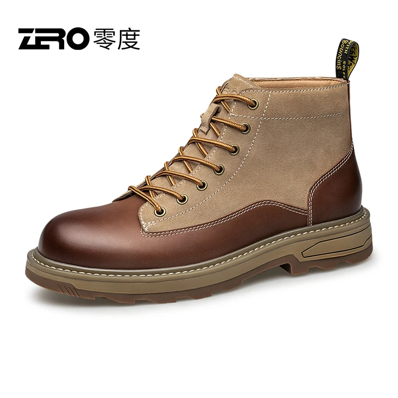 【断码】零度男鞋时尚休闲工装靴夏季时尚厚底百搭高帮马丁靴男款