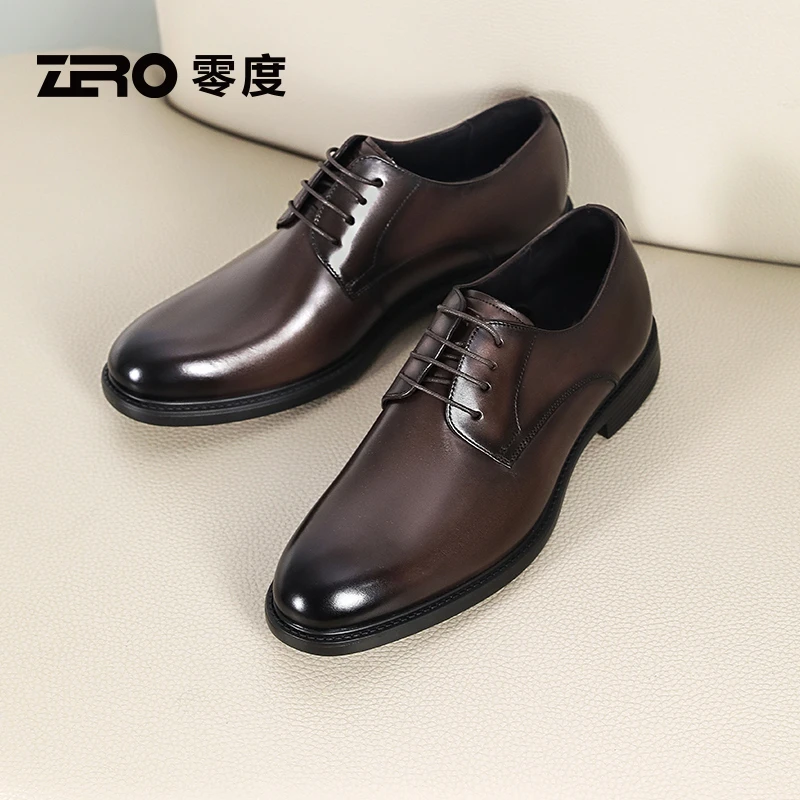 「墨痕」ZRO零度商务休闲正装皮鞋舒适羊皮内里德比鞋商务宴会婚鞋