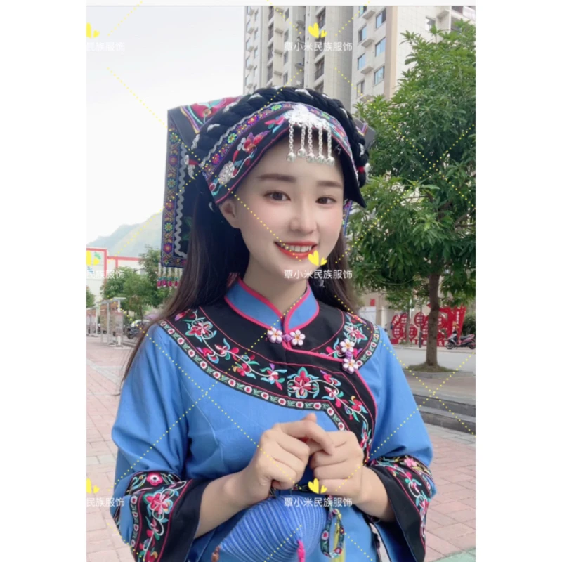 【帽子】布依族少数民族机器绣花布依族土家族壮族绣花银饰款特色