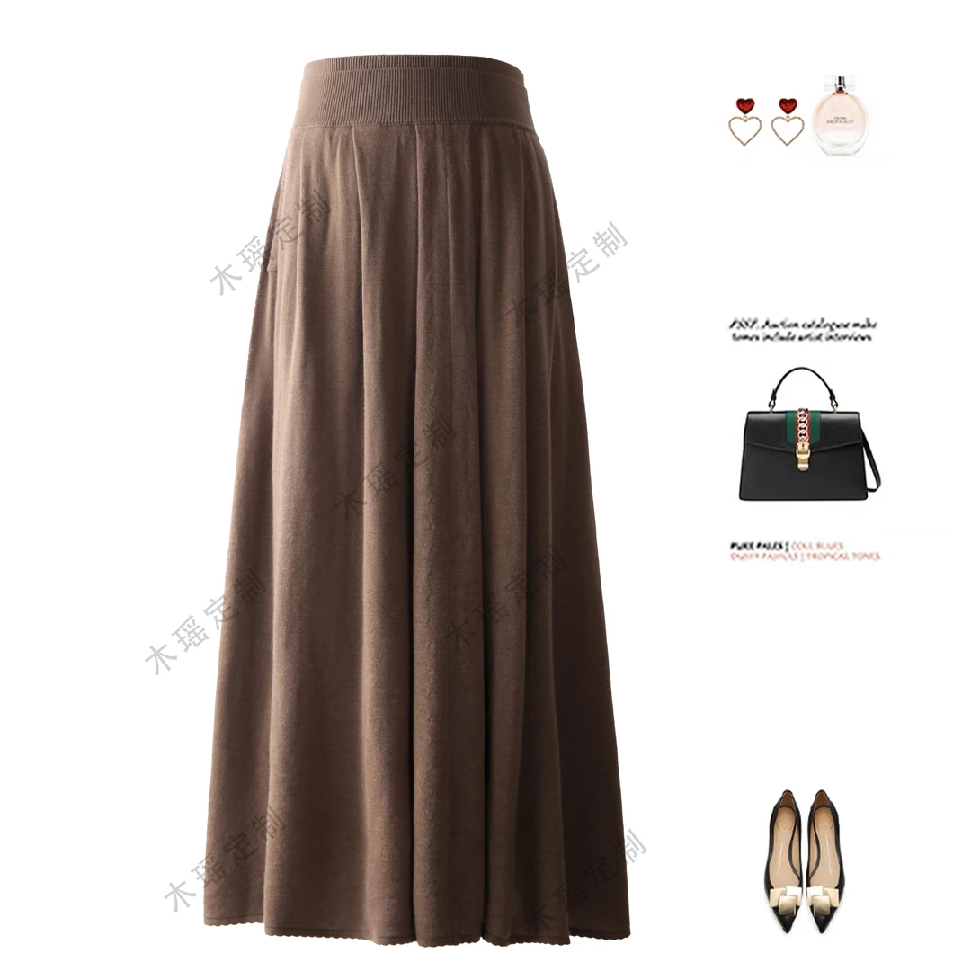 【木瑶定制】新款春款百褶裙【半身裙】羊毛伞裙百搭显瘦女半身裙C051