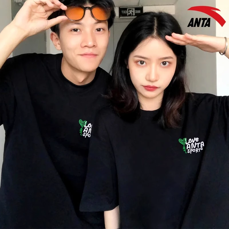 安踏正品短袖男女同款2025夏季新款情侣半袖宽松美式潮流休闲上衣