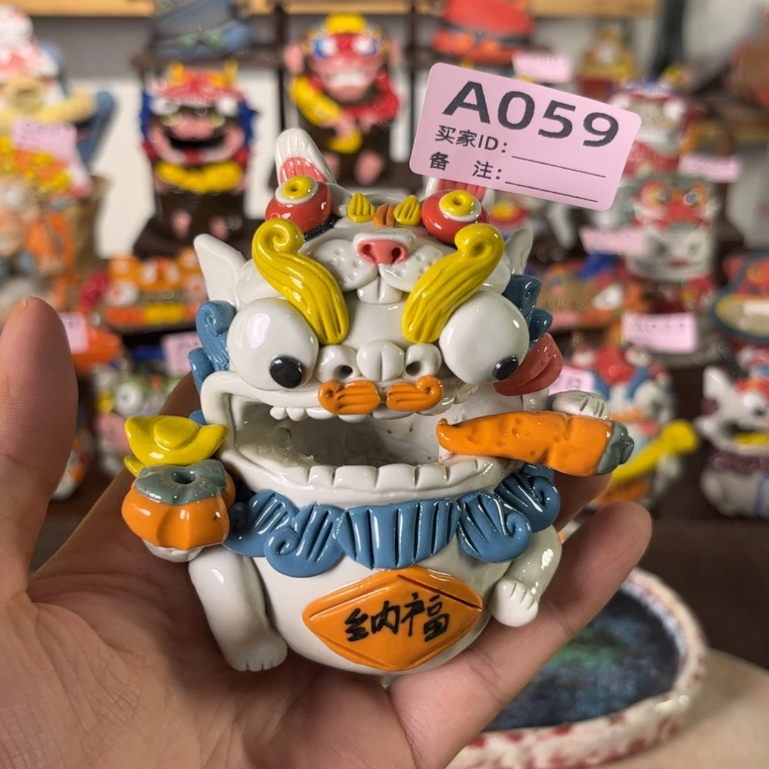 泥塑a**s纯手工茶宠摆件