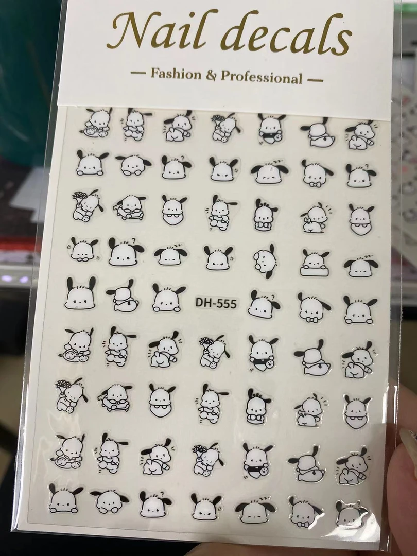 【平面帕恰】卡通线条美甲超薄无痕指甲贴花纸小狗玉桂小懒猫涂鸦