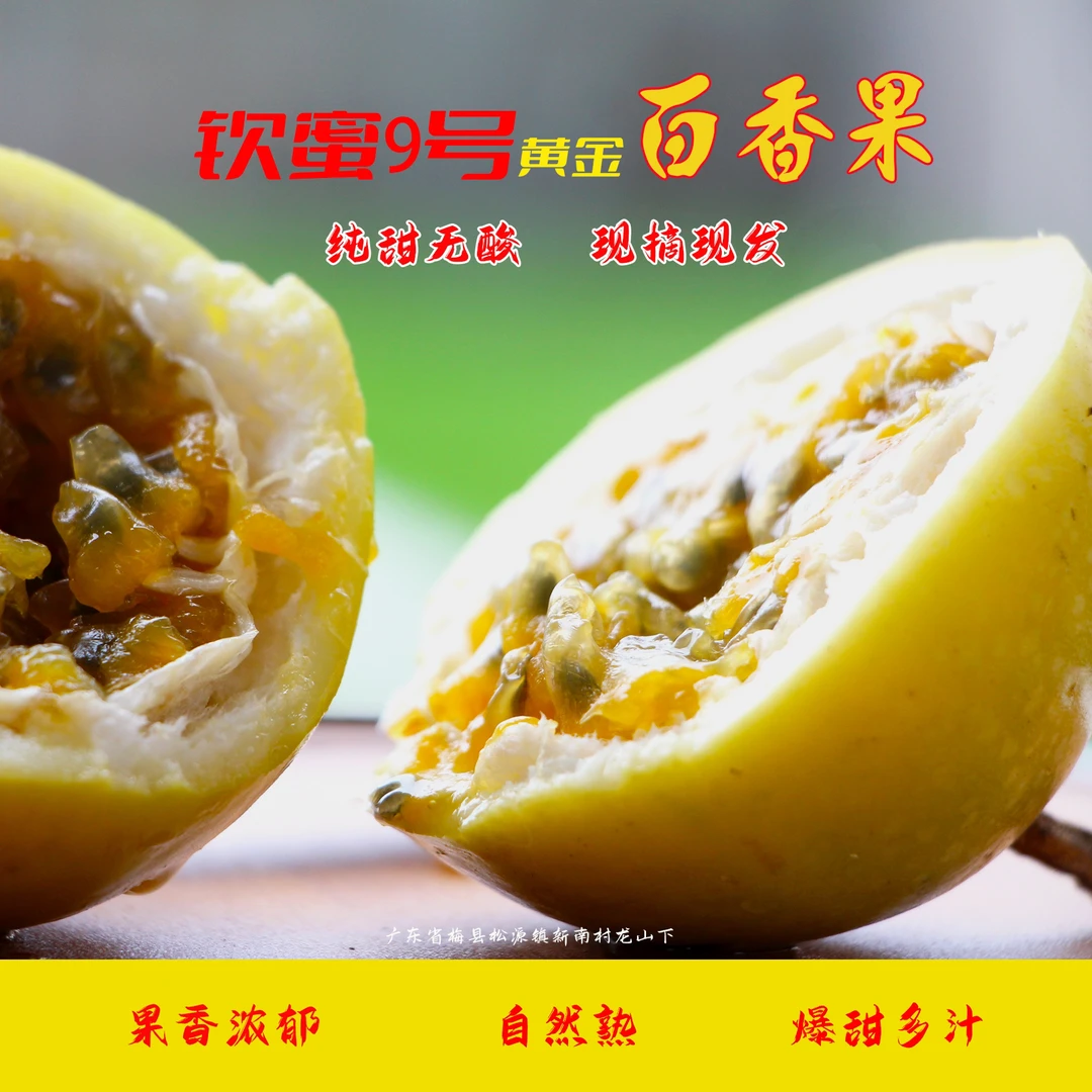 纯甜梅州黄金百香果钦蜜9号原产地包邮黄皮鸡蛋果5/10斤新鲜水果