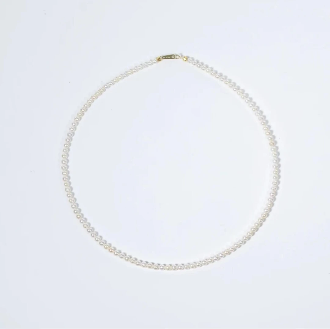 872 【潇潇甄选】18K金 淡水小米珠项链 3-5mm