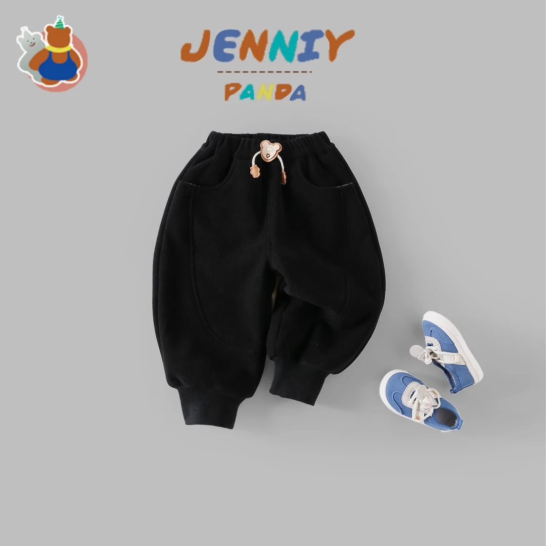【MQ专属】简尼熊冬季原创设计儿童加绒长裤束脚裤 JDW41523
