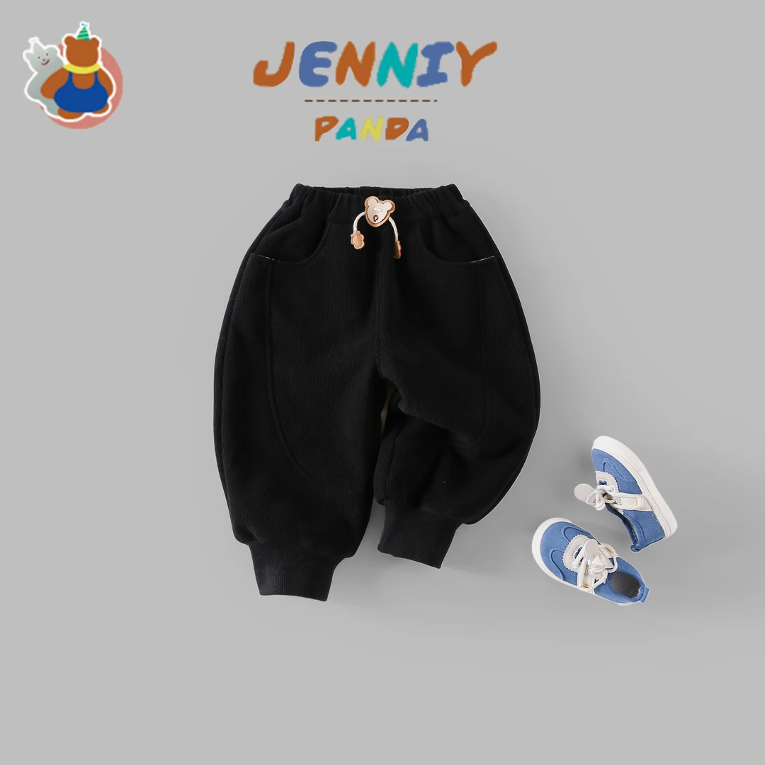 【小沐专属】简尼熊冬季原创设计儿童加绒长裤束脚裤 JDW41523