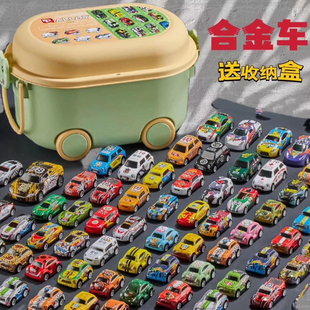 儿童合金铁皮金属小汽车玩具车男孩宝宝回力车惯性迷你仿真赛车