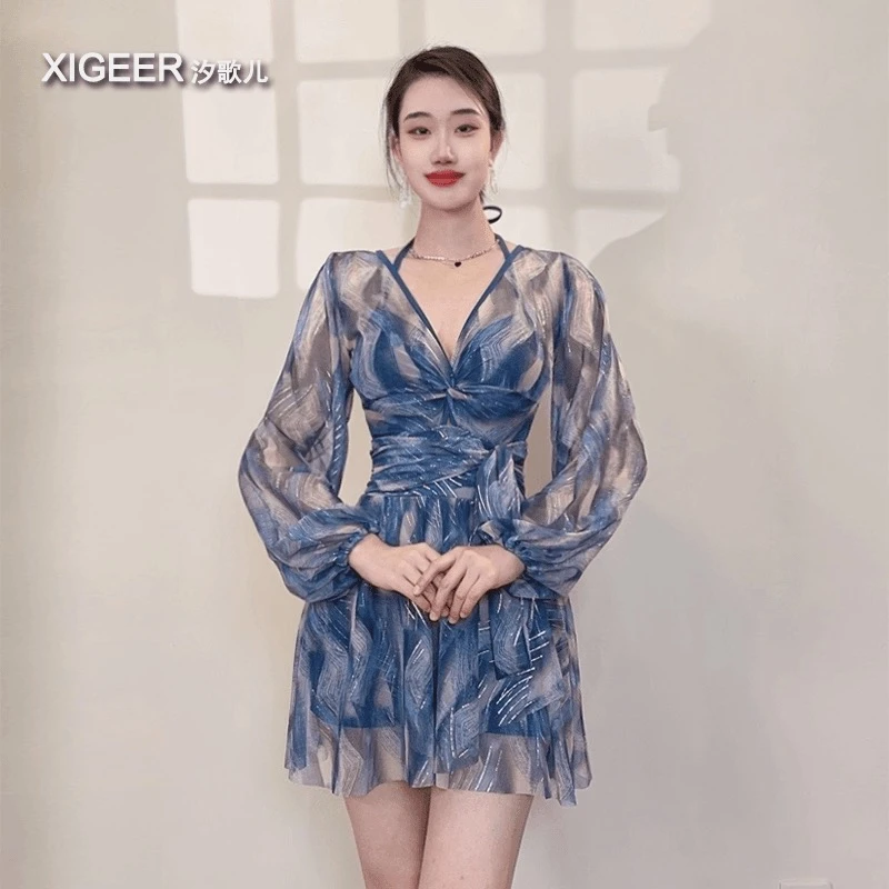 【烟雨霓裳】泳衣女款保守又好看高端款大码泳衣海边度假高级感温泉