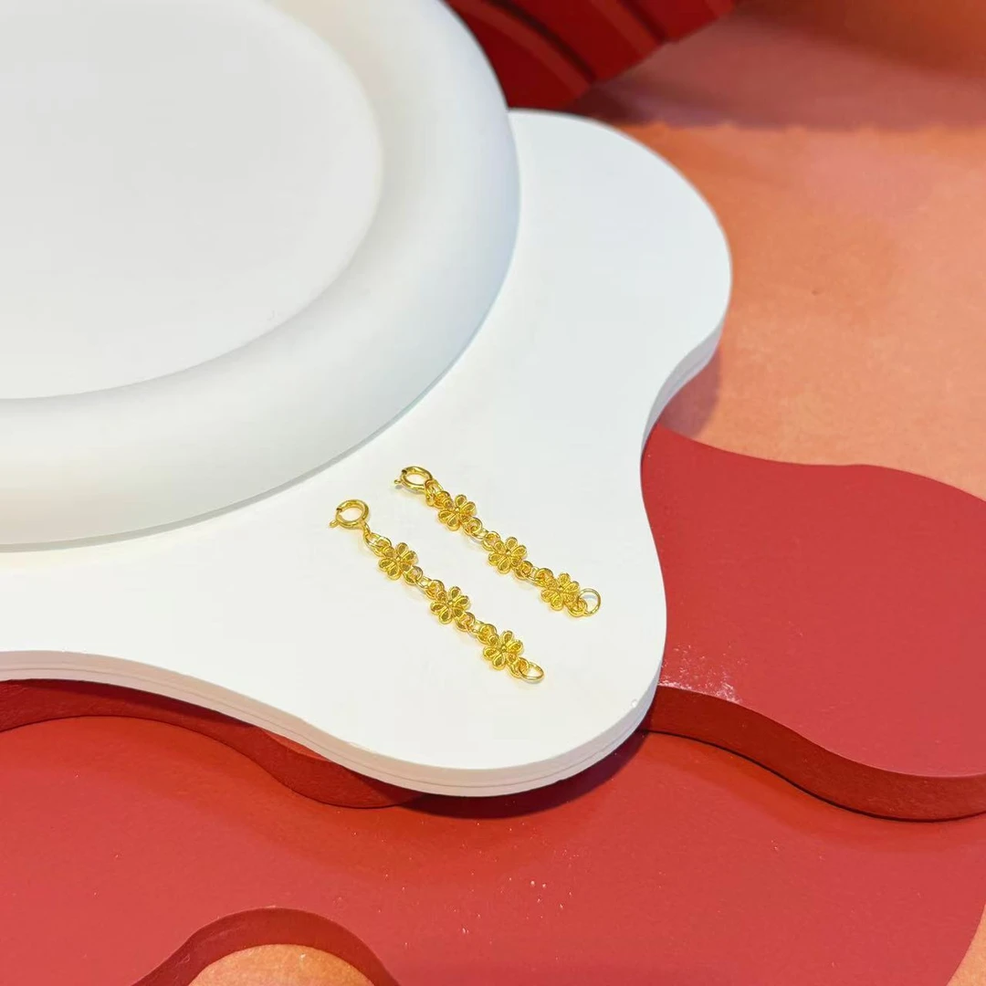 925银银制品 五福花万能扣延长链配件HNZ8532