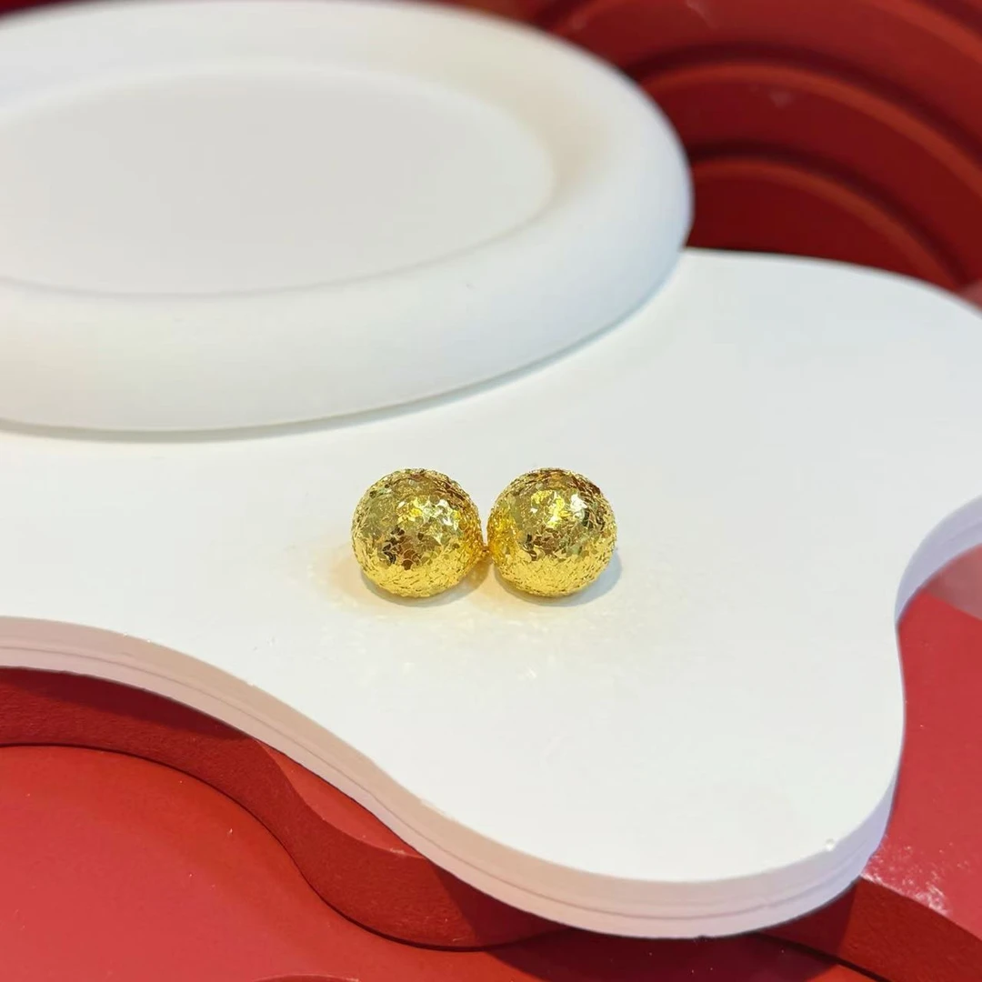 925银耳饰 S925银爆闪14.6mm碎冰冰耳扣耳包HNZ8395