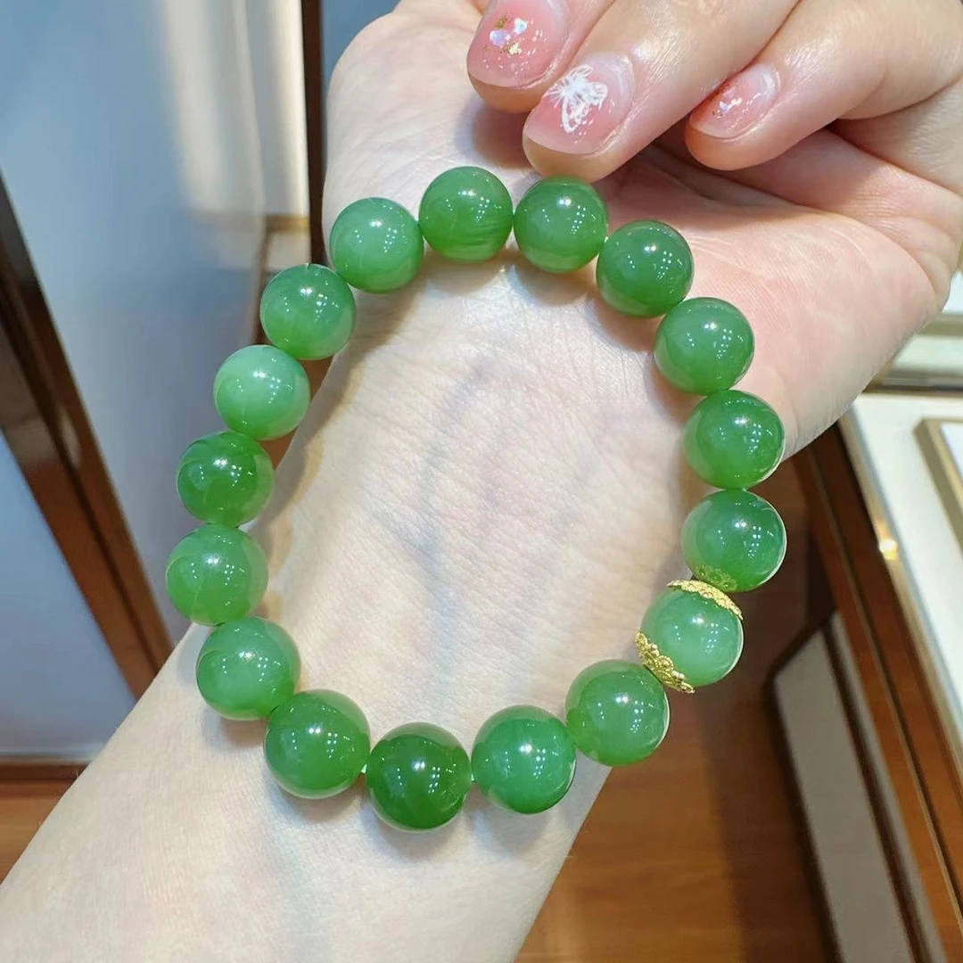 18K金配件10mm碧玉猫眼手串HNZ4767