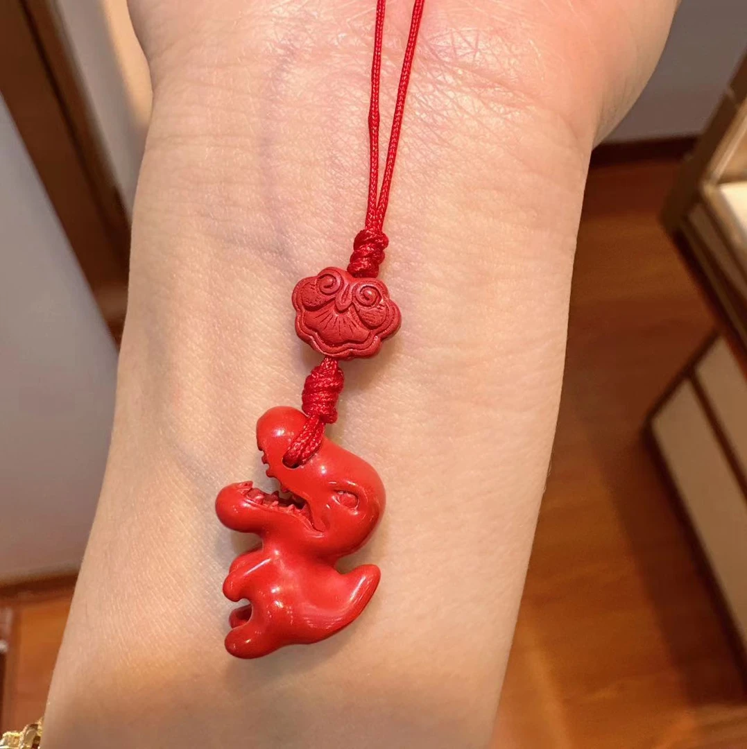 天然辰砂朱砂小恐龙HNZ4126