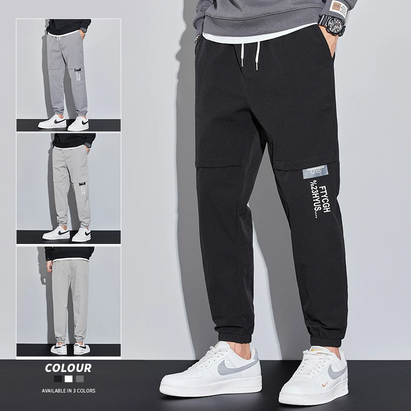 VANCL/凡客诚品春夏工装九分裤男士时尚印花休闲裤跑步运动速干裤