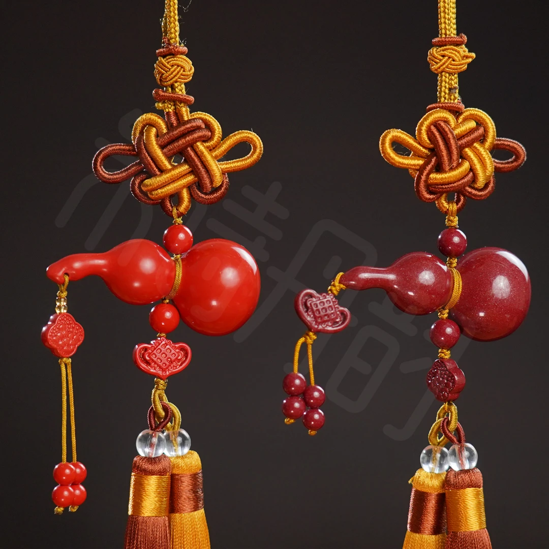 珠诗丹韵 含辰砂工艺品高含量真朱砂紫金砂精品红砂葫芦车挂挂件