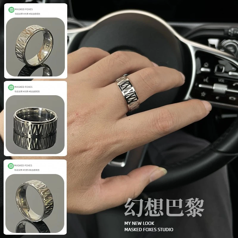 钛钢戒指 《幻想巴黎》个性戒指个性不掉色时尚指环小众设计对戒女