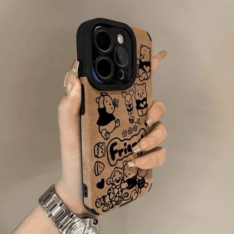 BANCA秋冬维尼熊适用iPhone16手机壳苹果15毛皮13/14男女11卡通1