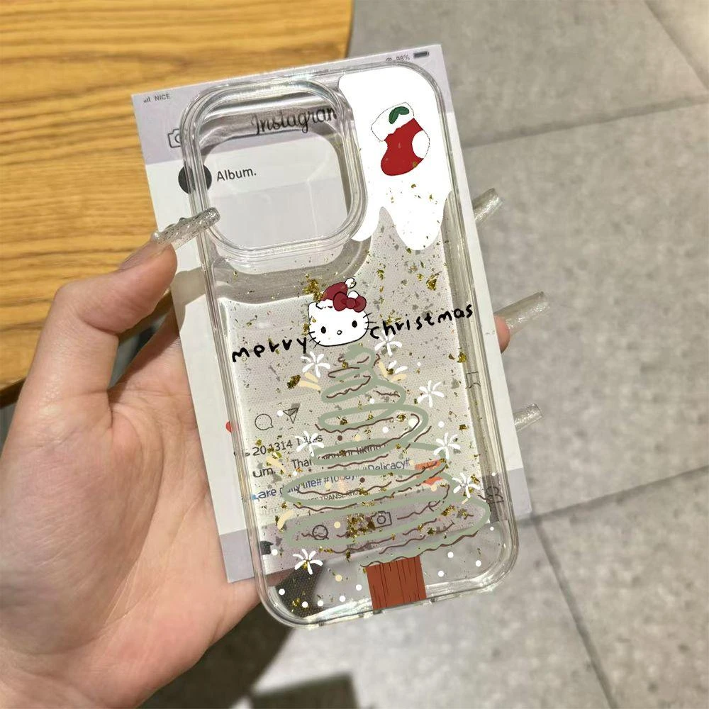 BANCA圣诞树KT猫适用于苹果16promax手机壳iPhone15高级14透明13