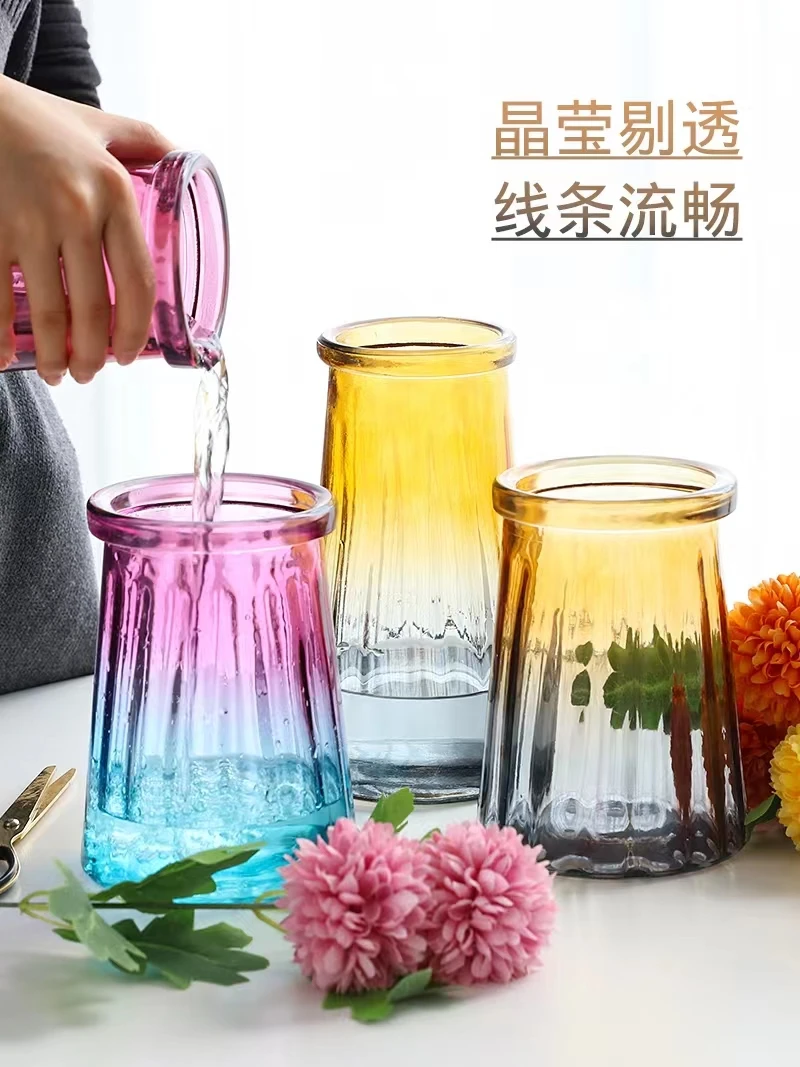 花瓶欧式风格彩色插花特定款玻璃花瓶
