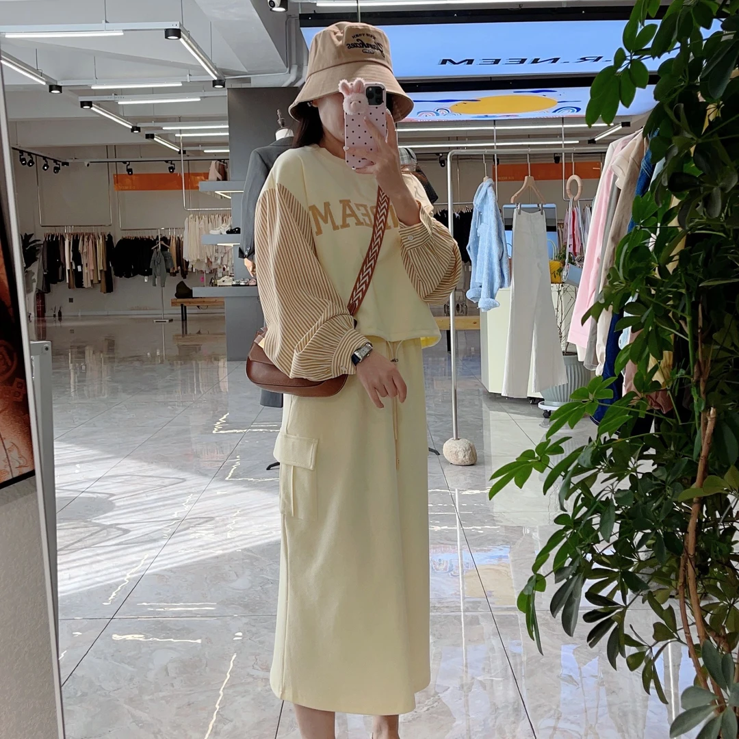 DRN 休闲卫衣工装裙套装