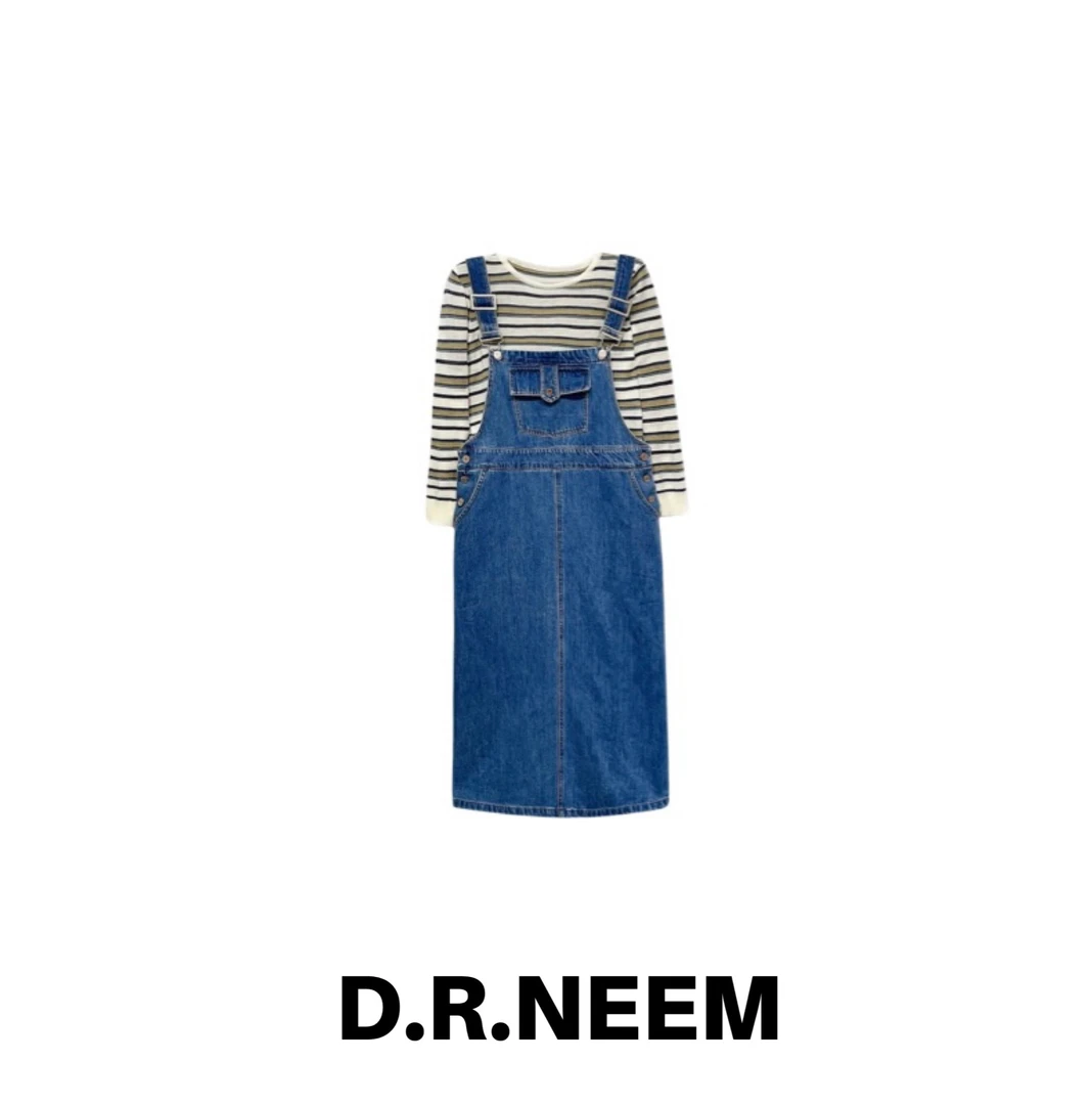 DRN 牛仔背带裙套装