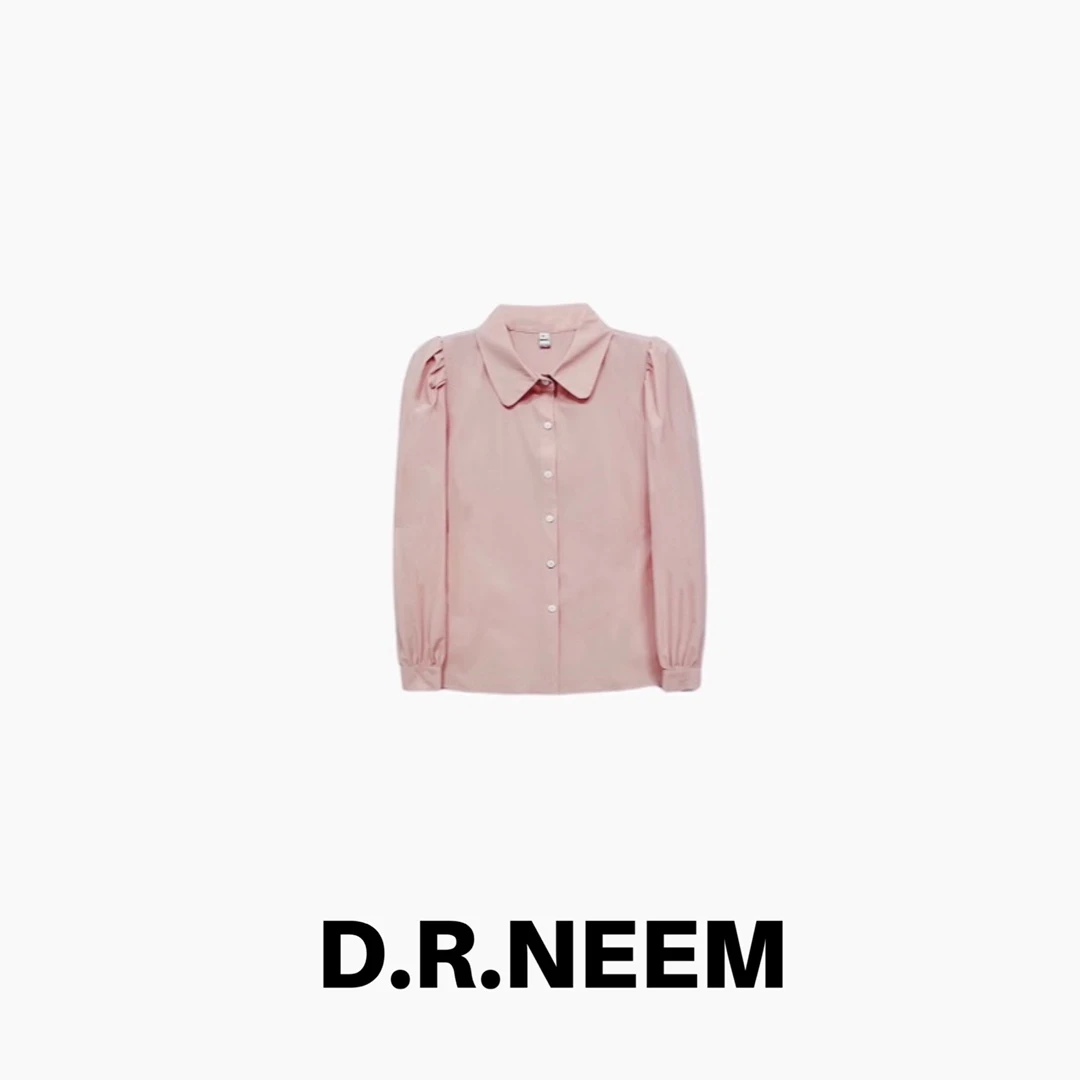 DRN 泡泡袖圆角领衬衫