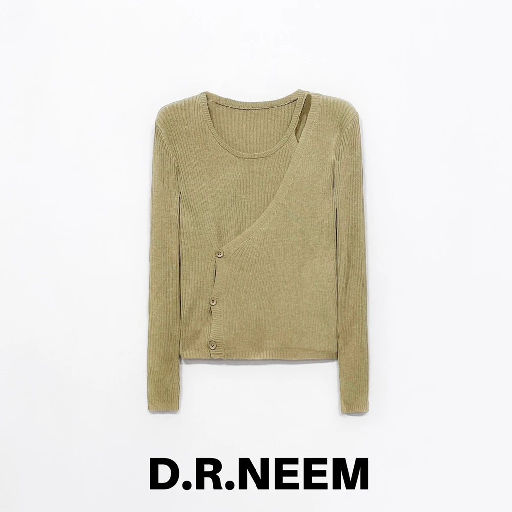DRN 侧系扣显瘦针织衫