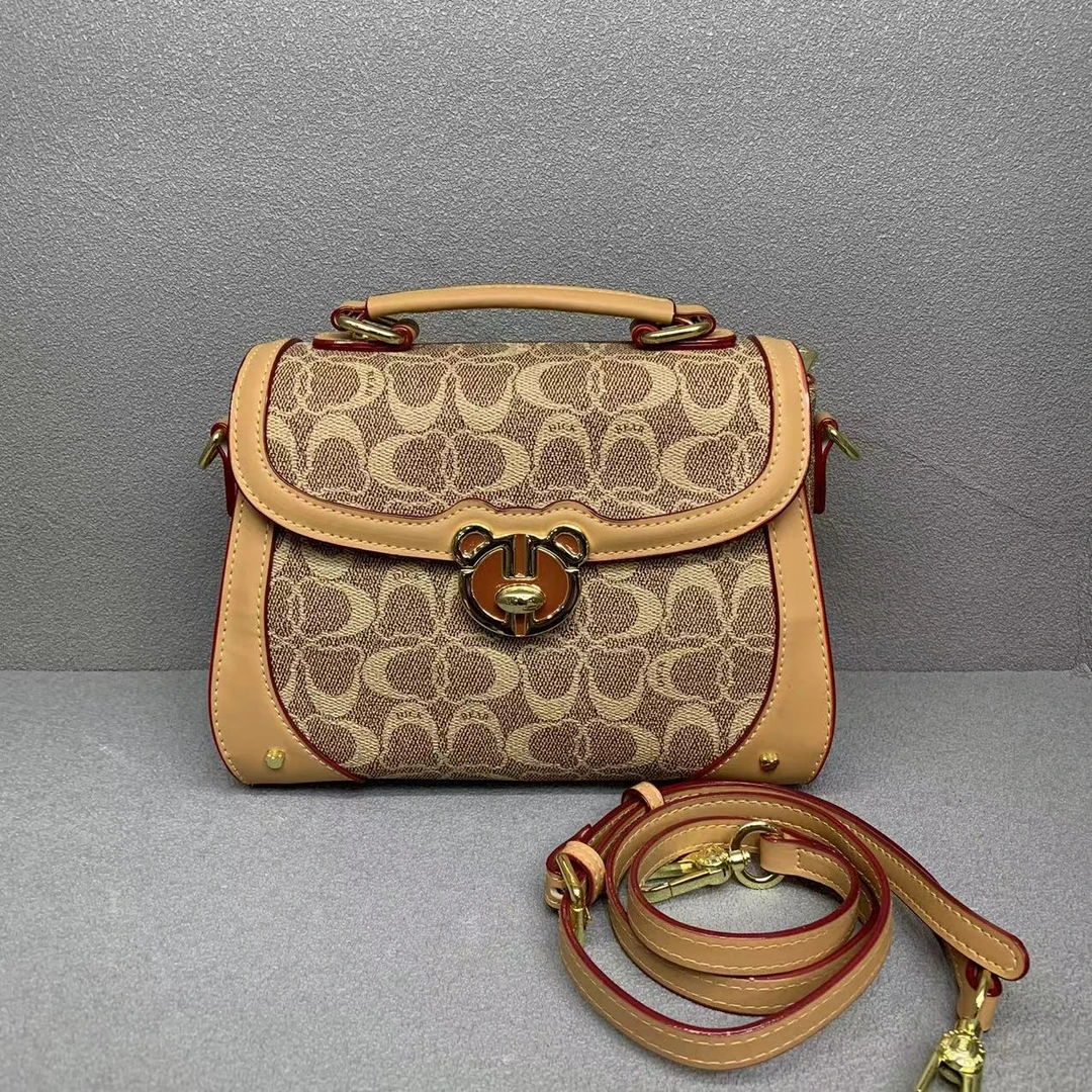 DICK BEAR/迪克熊8222熊头防盗扣手提斜挎包女士单肩百搭包