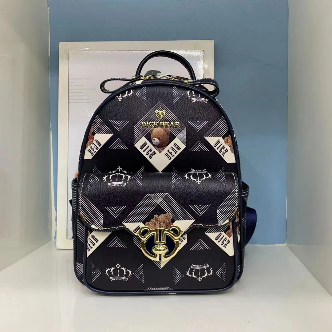 DICK BEAR/迪克熊3306新款时尚熊头防盗扣中号双肩包