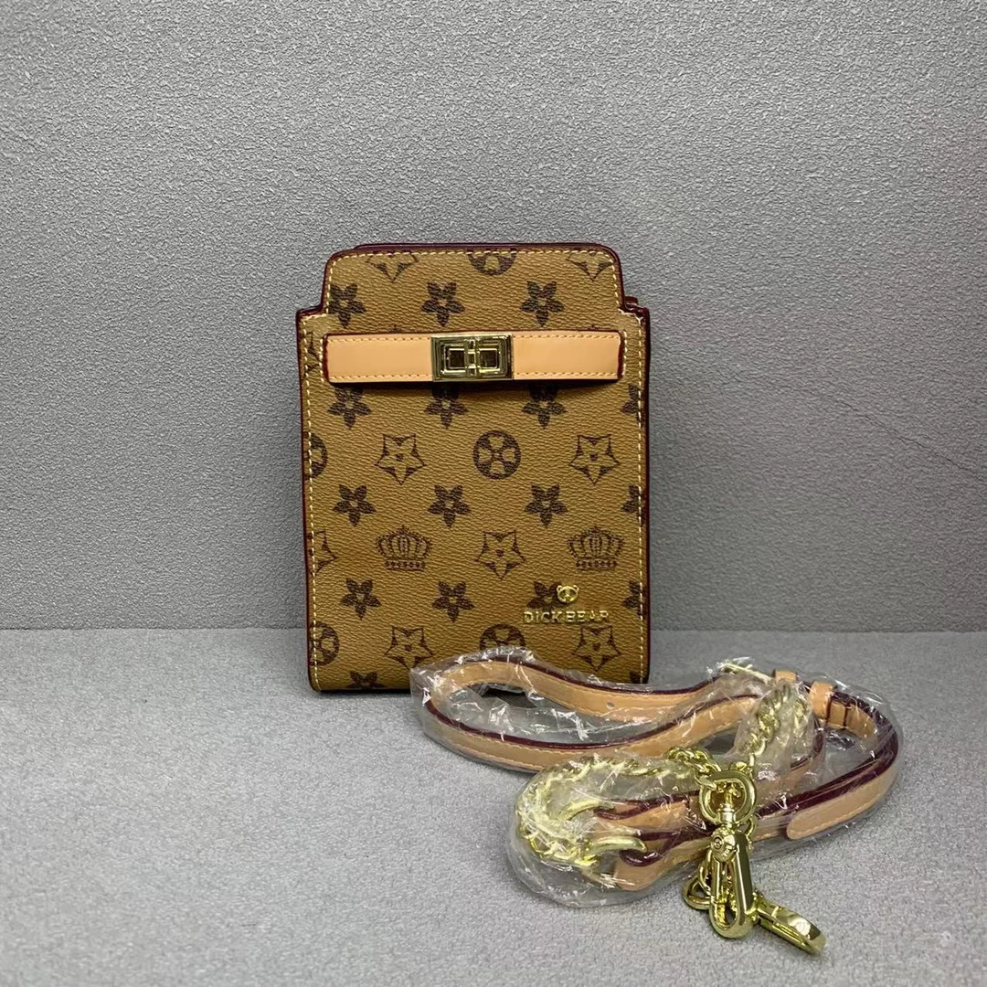 DICK BEAR/迪克熊9249新款时尚链条铂金手机包女士单肩多层斜挎包