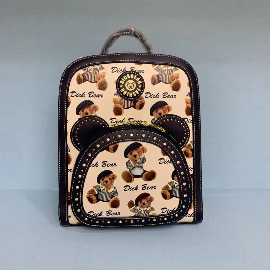 DICK BEAR/迪克熊9018新款时尚中号熊头爆款双肩包女士休闲