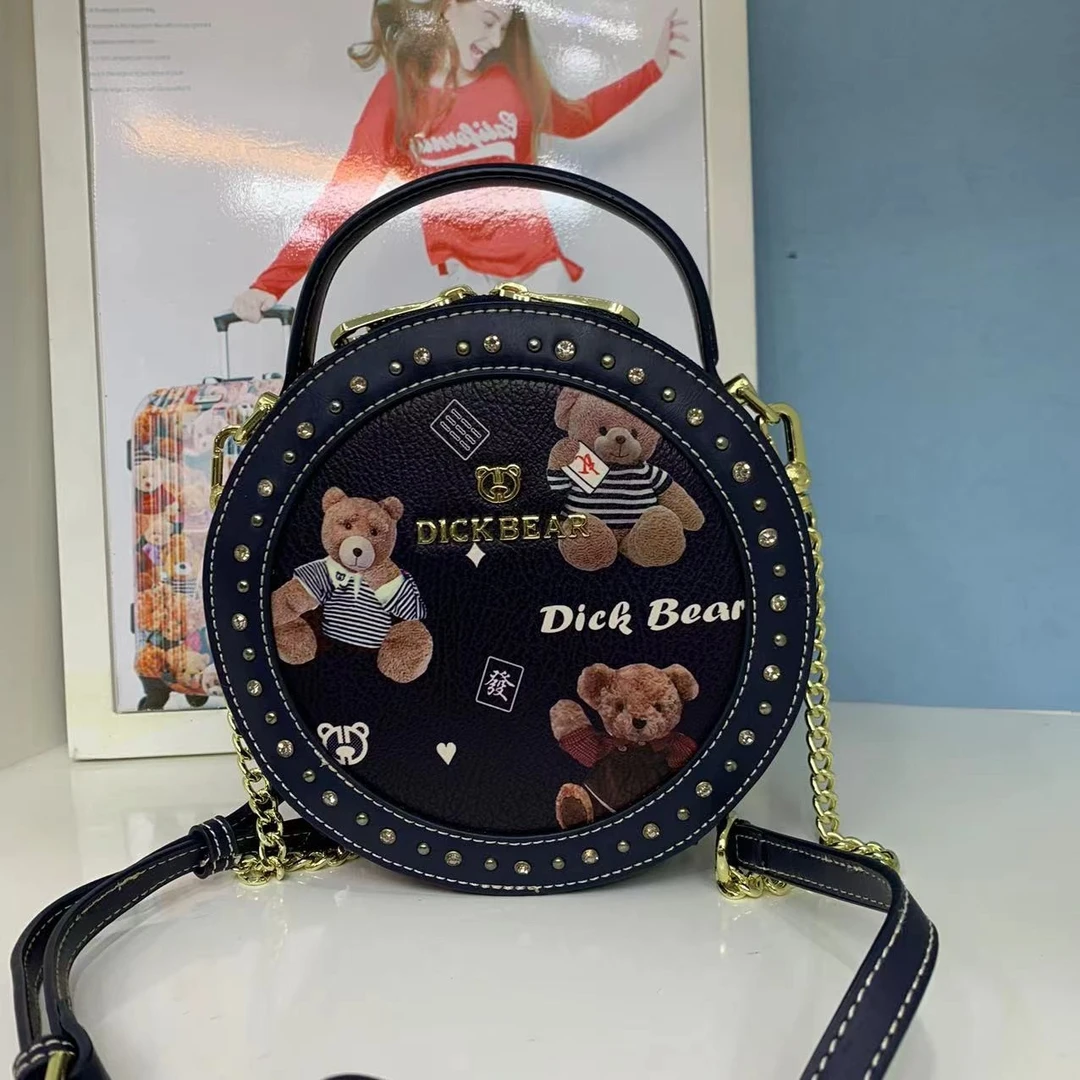 DICK BEAR/迪克熊9015新款加钻手提斜挎小圆包