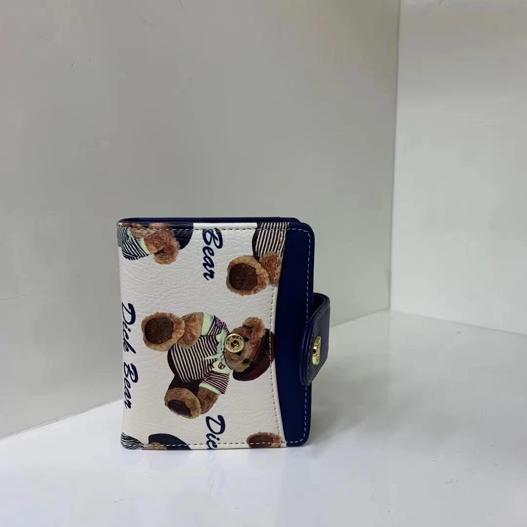 DICK BEAR/迪克熊0062新款时尚超薄折叠钱包女士印花卡通方形