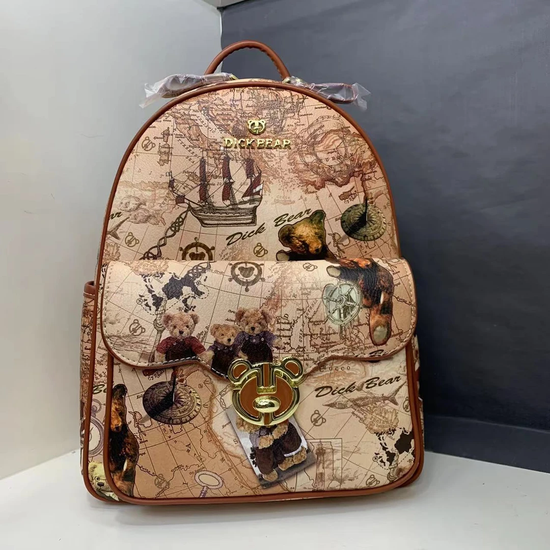 DICK BEAR/迪克熊8186新款熊头防盗扣大号双肩包