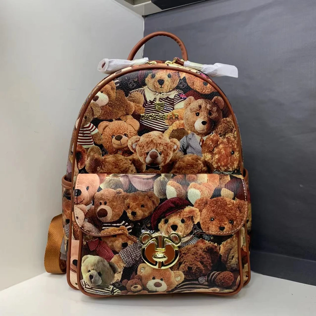 DICK BEAR/迪克熊8186新款熊头防盗扣大号双肩包