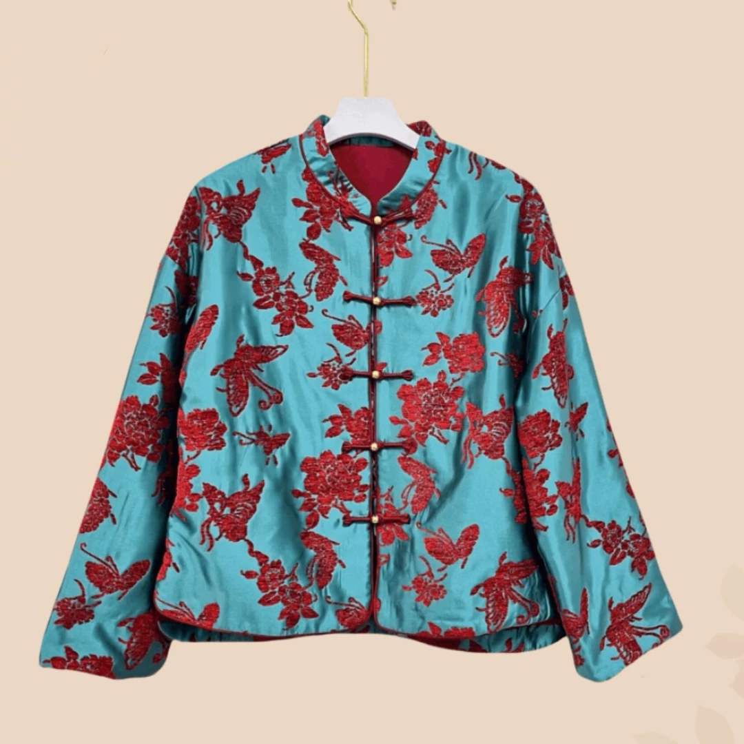 悦享女装2024春季新款设计感高端轻奢改良版新中式立领国风外套