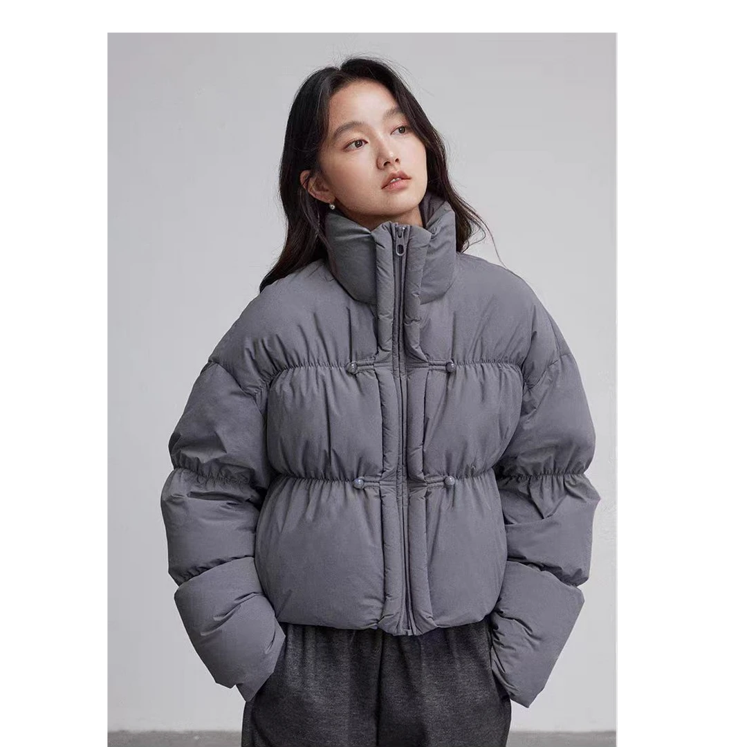 悦享女装2024秋季新款韩版轻盈立领短款小众设计感加厚保暖羽绒服