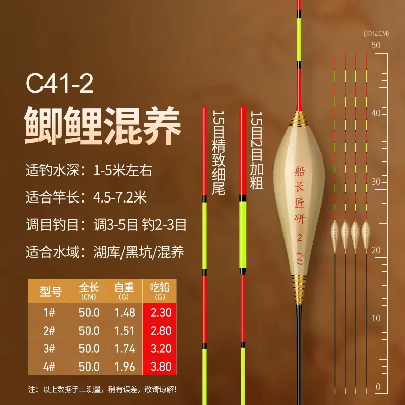 船长匠研c41鸽子蛋枣核行程漂鲫鲤草鳊翘嘴芦苇漂黑坑野钓浮漂