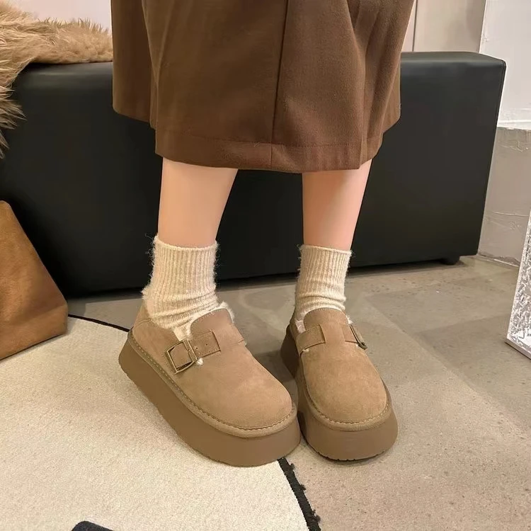 Y26 厚底两穿博肯鞋超百搭加绒保暖防滑加厚休闲