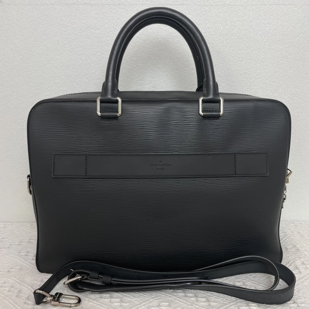 99新 LouisVuitton/路易威登 2950/黑色全皮水波纹公文包/98新