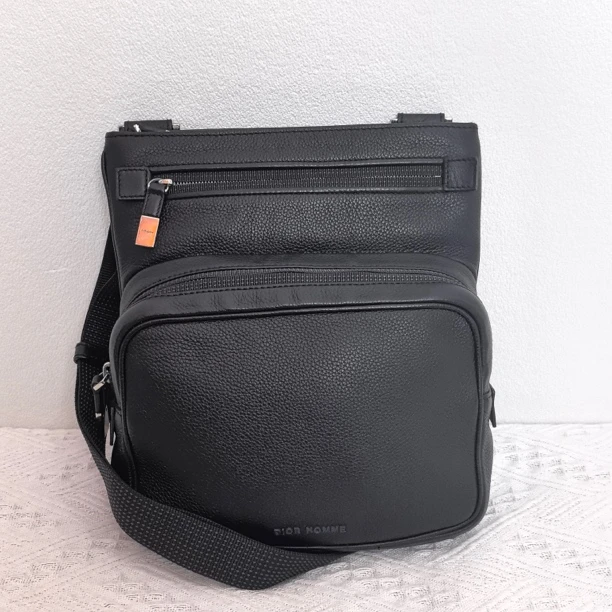 95新 DIOR/迪奥 2613/黑色全皮单肩包