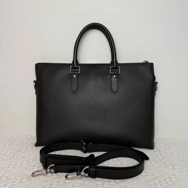95新 LouisVuitton/路易威登 4087/芯片款黑色全皮手提公文包