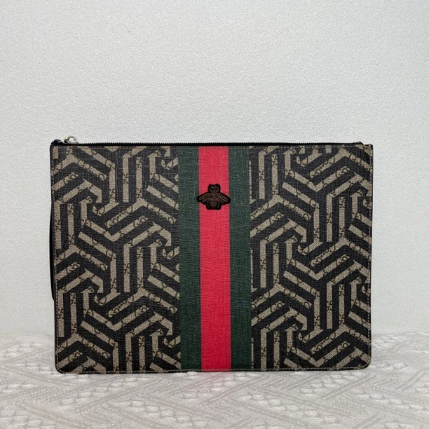 99新 GUCCI/古驰 3045男士经典蜜蜂迷宫斜挎包